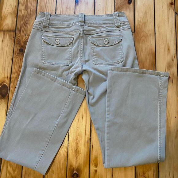 Vintage Y2K 2000s BeBop Low Rise Light Khaki Flare Pants Size 7 - Picture 3 of 4